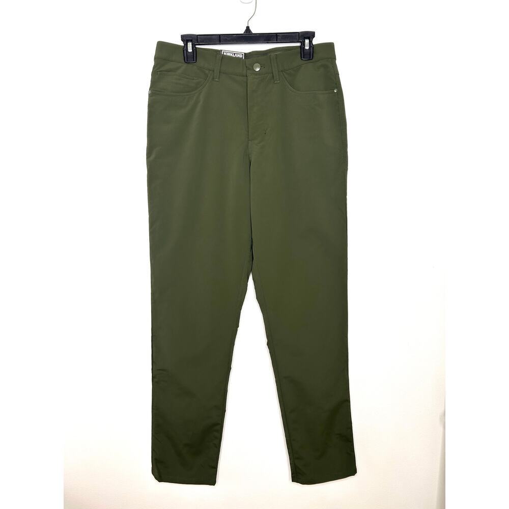 Kirkland Signature 5 Pocket Performance Pant Mens 32x32 Green Golf Casual Preppy